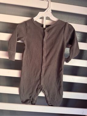 Gerber Ribbed Snap-Front Baby One-Piece - Gray